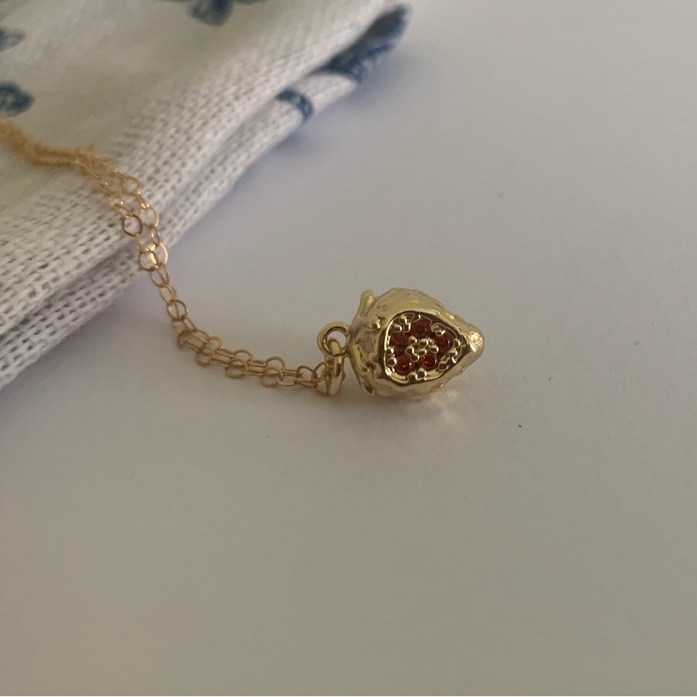 Jewelberry Gold Fill Strawberry Necklace - Picture 2 of 6